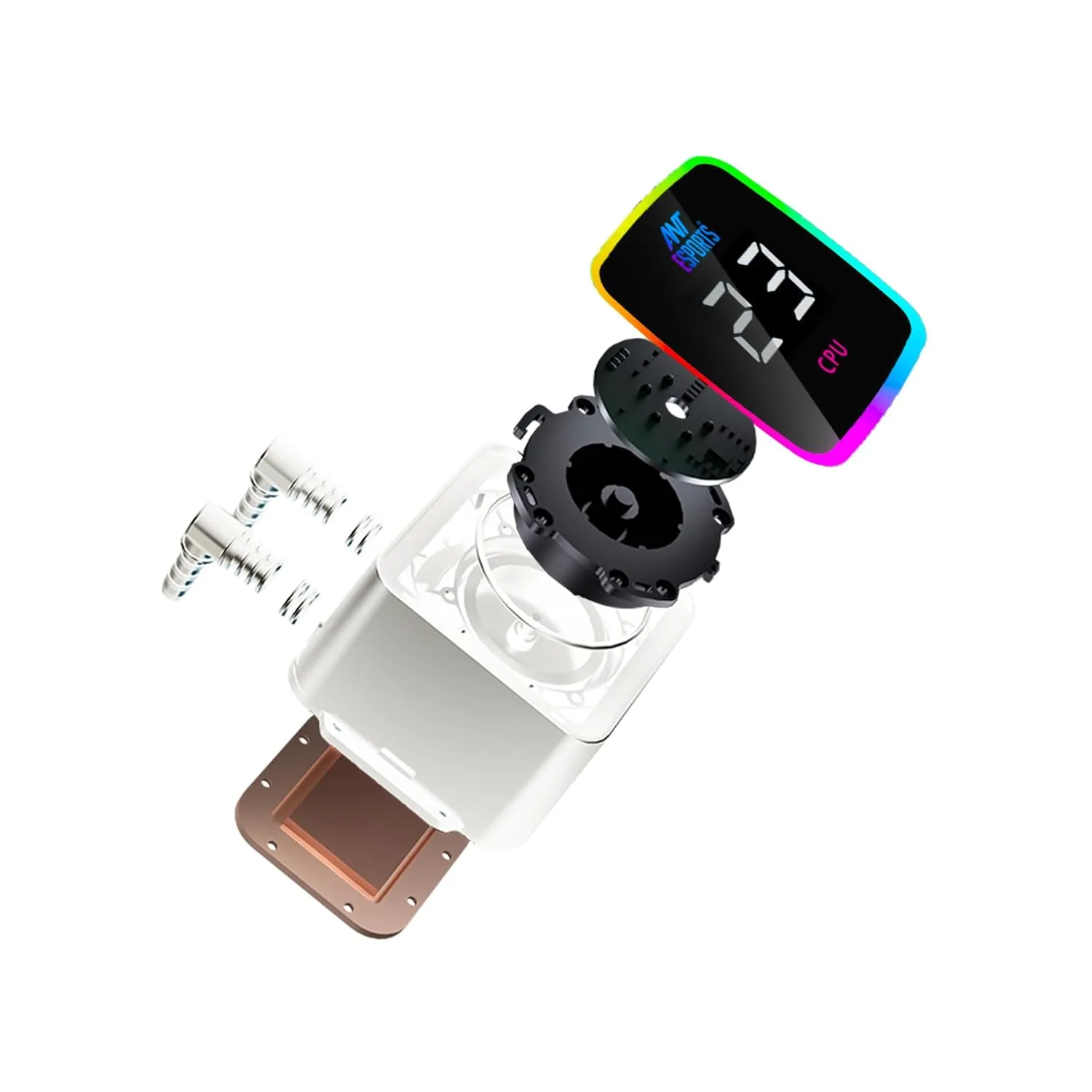 Ant Esports CPU Cooler Liquid ICE Glow 240 ARGB view 3